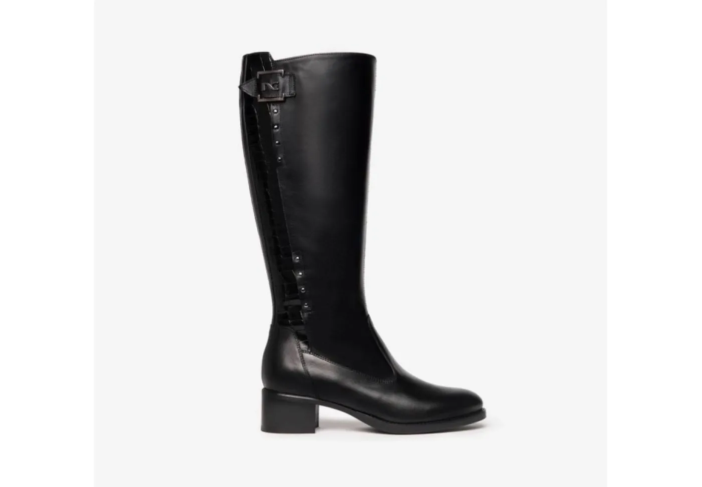 Nero Giardini Stivali Alti*Stivale Da Donna In Pelle Coccodrillo Con Zip I205700D N