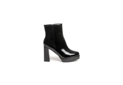 Gold&Gold Con Tacco*Tronchetto Alto In Vernice Con Tacco A Blocco Goldegold Gy301 Nero