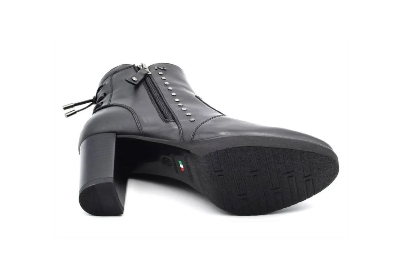 Nero Giardini Con Tacco*Tronchetto Con Tacco E Laccetto Intrecciato I116700D 100 Nero