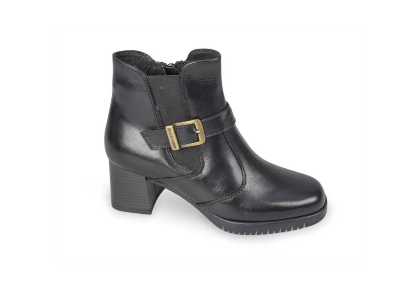 Valleverde Tronchetti*Tronchetto Da Donna Con Tacco E Zip V49103 Nero