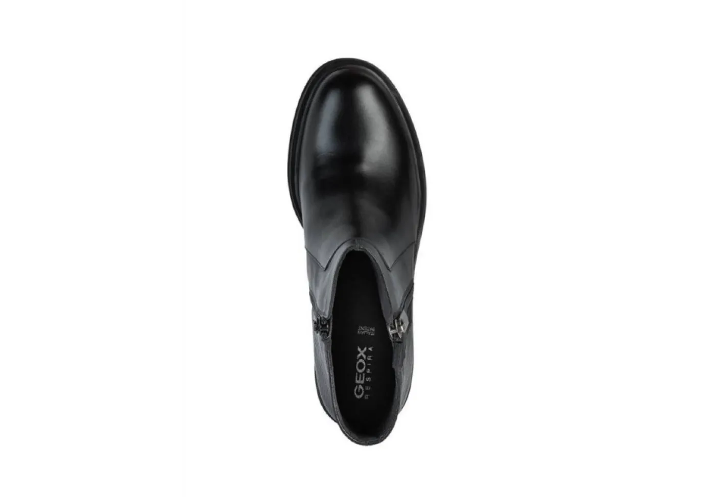 Geox Tronchetti*Tronchetto Da Donna Con Tacco In Pelle D26Qcb Black