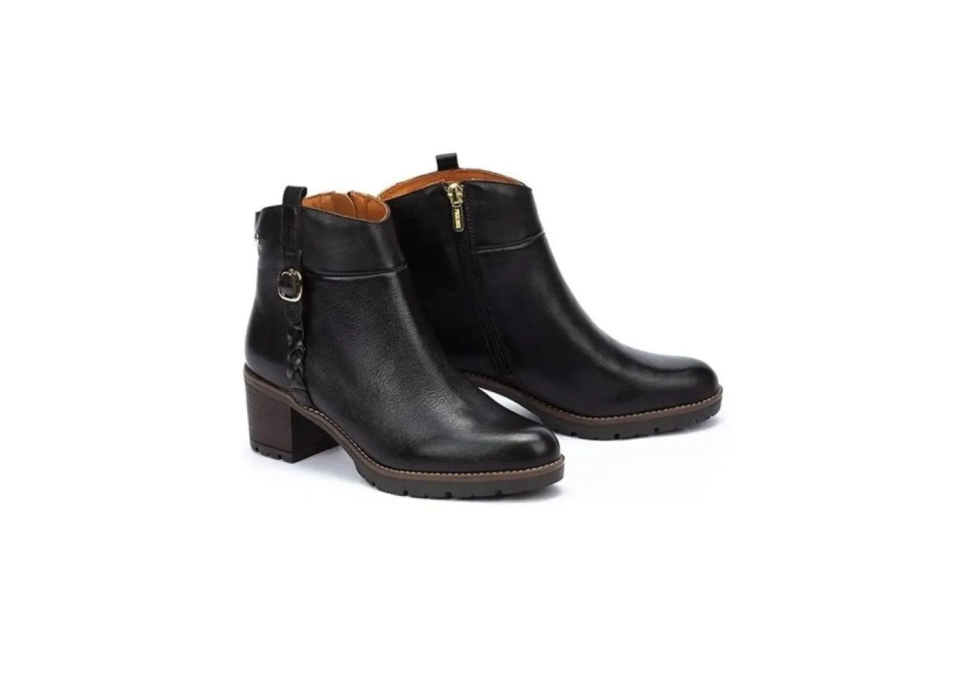 Pikolinos Con Tacco*Tronchetto Da Donna In Pelle W7H-8578 Black