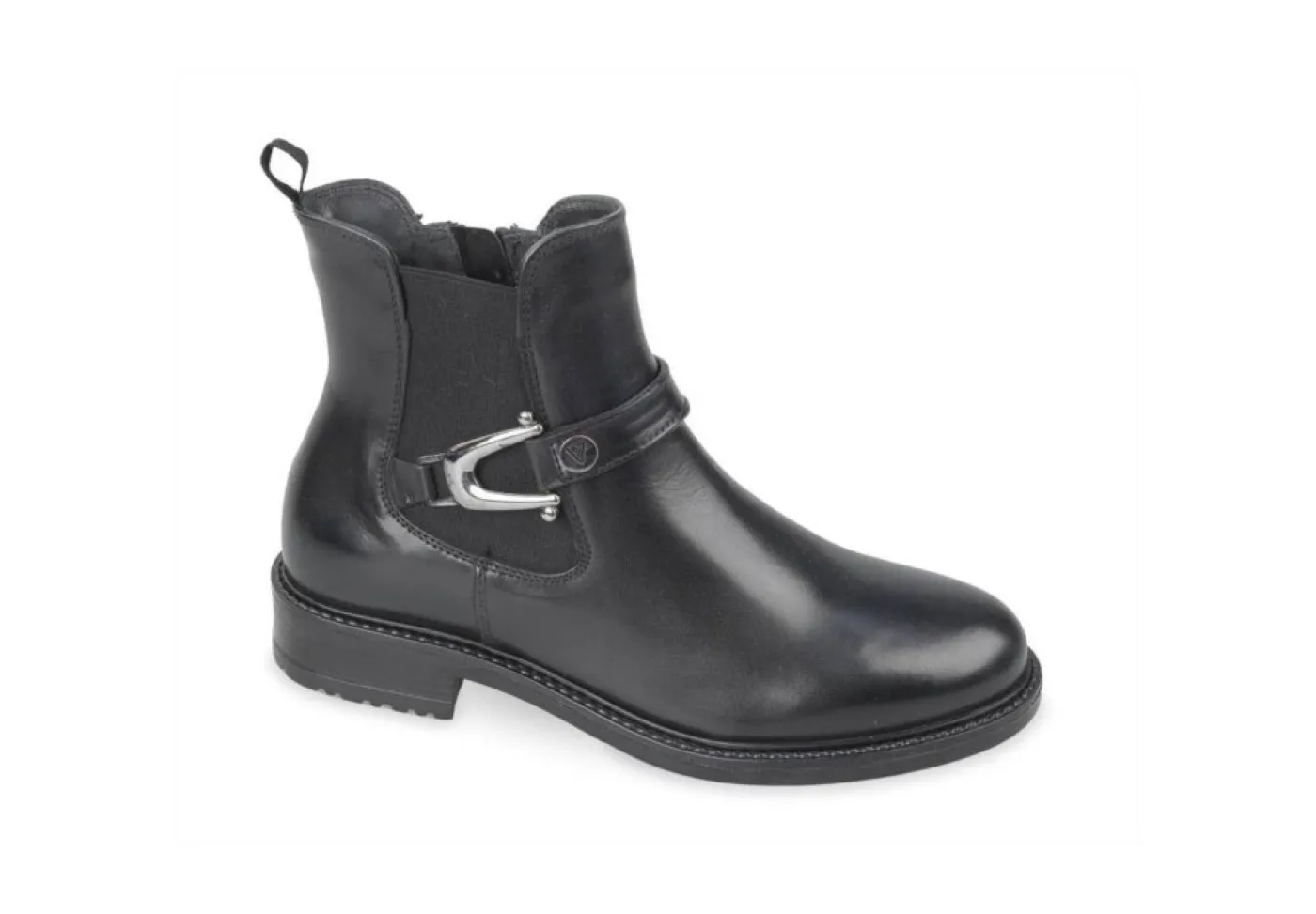 Valleverde Tronchetti*Tronchetto Da Donna In Pelle Con Zip 49134 Nero