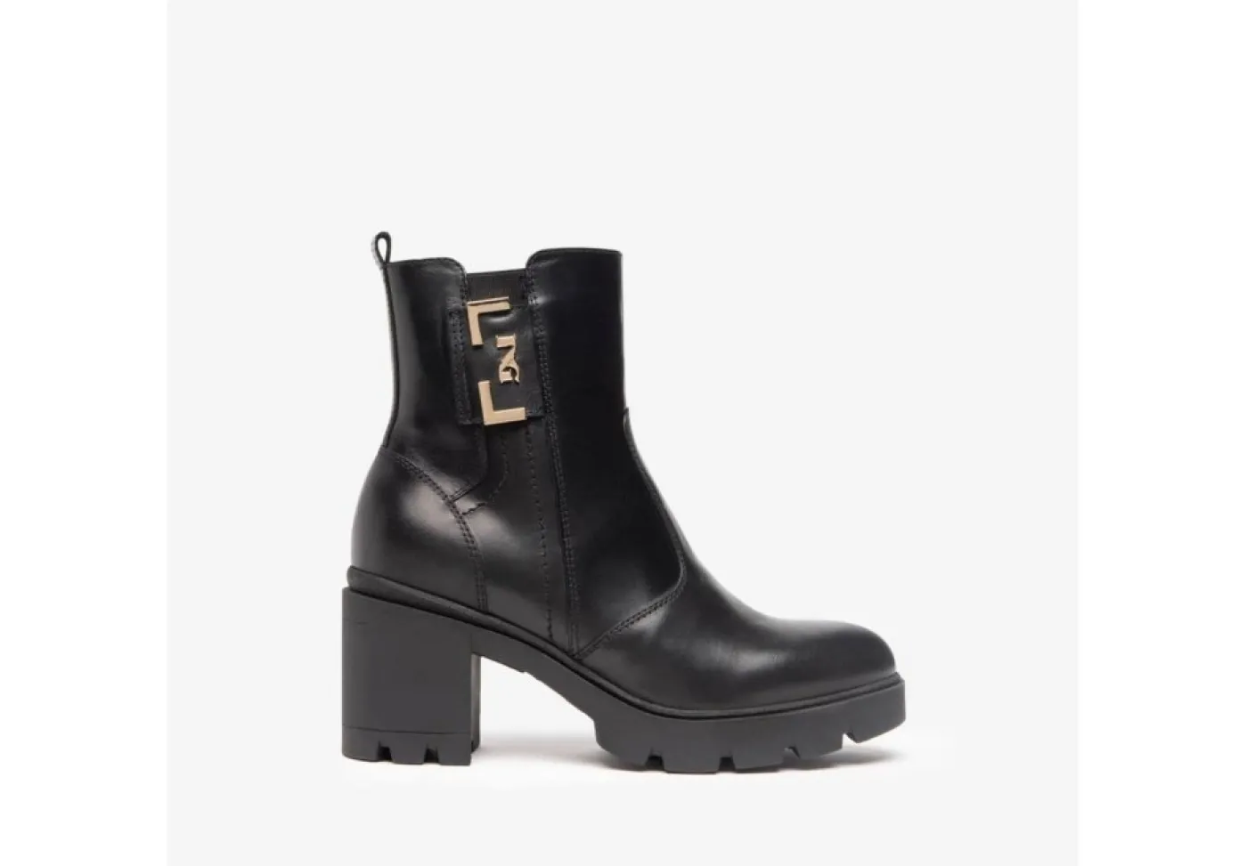 Nero Giardini Con Tacco*Tronchetto Da Donna In Pelle Con Tacco I205860D Nero