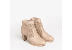 Nero Giardini Con Tacco*Tronchetto In Pelle Da Donna Con Tacco E306230D Champagn